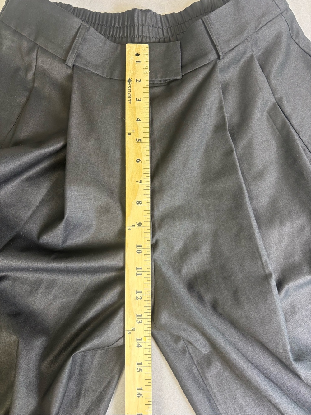 Etna Shirts Deep Black Wide Leg Virgin Wool Pants Pleated Size Large Like New - Picture 9 of 15